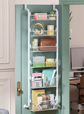 免打孔厨房卧室门后挂架挂钩挂多功能具收纳72267架衣物篮物文雨