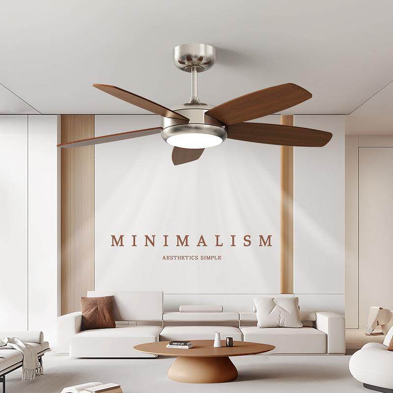 风扇吊灯中古风复古胡厅桃餐色实木电灯美式扇复古静音护眼风FTP