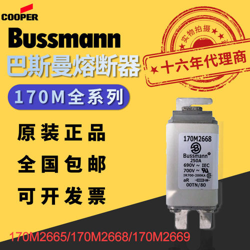 170M2668伊顿巴斯曼熔断器690VAC250A200KA分断力全范围GR熔断器