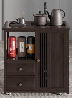 移动几茶水板柜大茶桌侧边柜茶茶台烧水壶一体边柜茶具RSI置茶物