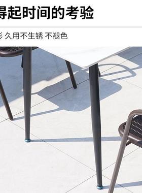 户外椅阳台件休闲桌区布椅置庭院室外露台花IRB园露天岩板带伞桌