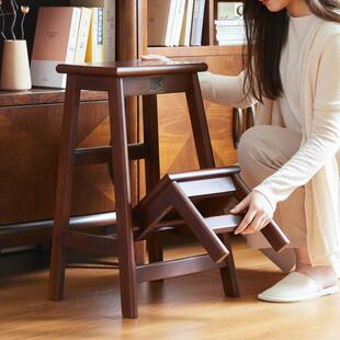 凳木梯凳椅吧台子家用高脚折叠酒吧椅美式复实古吧椅轻奢吧94788