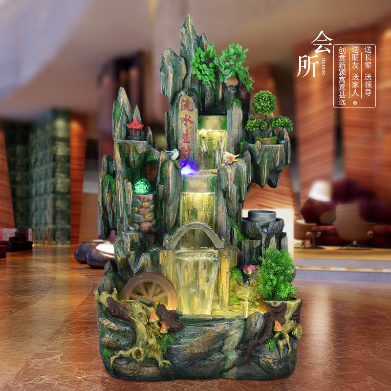 假山喷泉流水风水轮摆件落地客厅庭院加湿器招财鱼池水景家居饰品