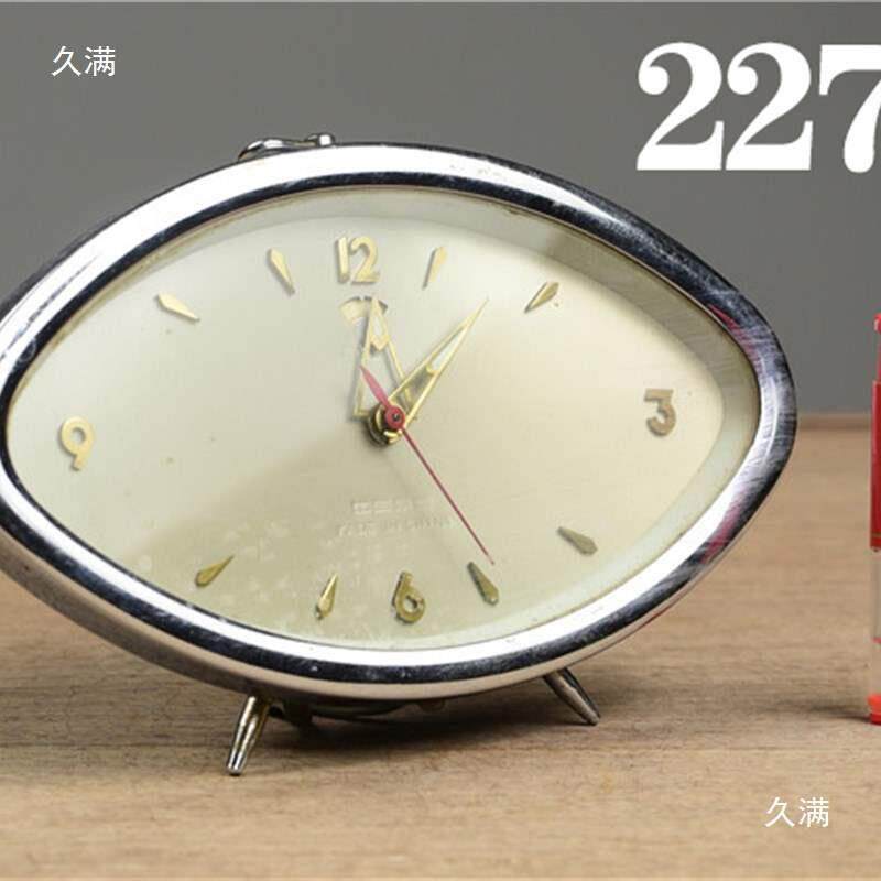 小闹铃机发条老钟表老式械闹z钟老t$*&lolo物件古玩收藏装饰摆设