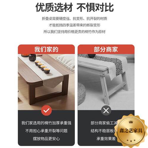 折叠茶家用客厅桌子茶台简IUX易小几户型飘窗卧茶小桌室学习电脑