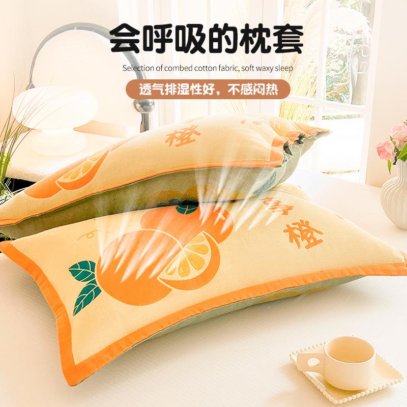 加厚全棉枕整套一胆对装2棉025新款纯HJ241025枕头套罩枕芯内套单