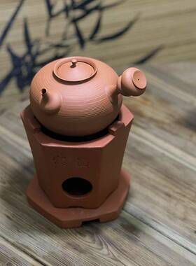 潮州超薄朱壶手泥砂銚复工夫茶烧水壶古红泥工UYP煮水壶炭炉煮茶
