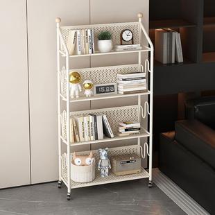 移动书架铁艺地置落架客厅简易绘家RZF物用多层儿童带轮书柜本收