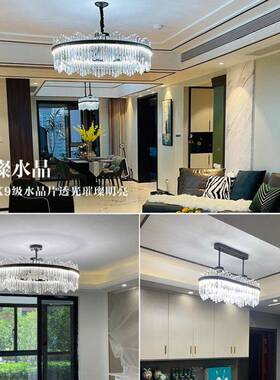 轻奢水晶吊d灯客灯设厅41562计师新款高档简气约大圆形餐厅卧室le