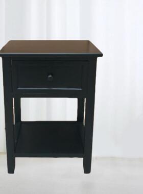 9黑色IOE实木40床头C柜酒店户公寓小边角收纳置物柜简约简易时型