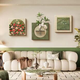 中古风玫瑰入户玄关装饰水培绿画植客厅法挂HLT-513画式复过古走