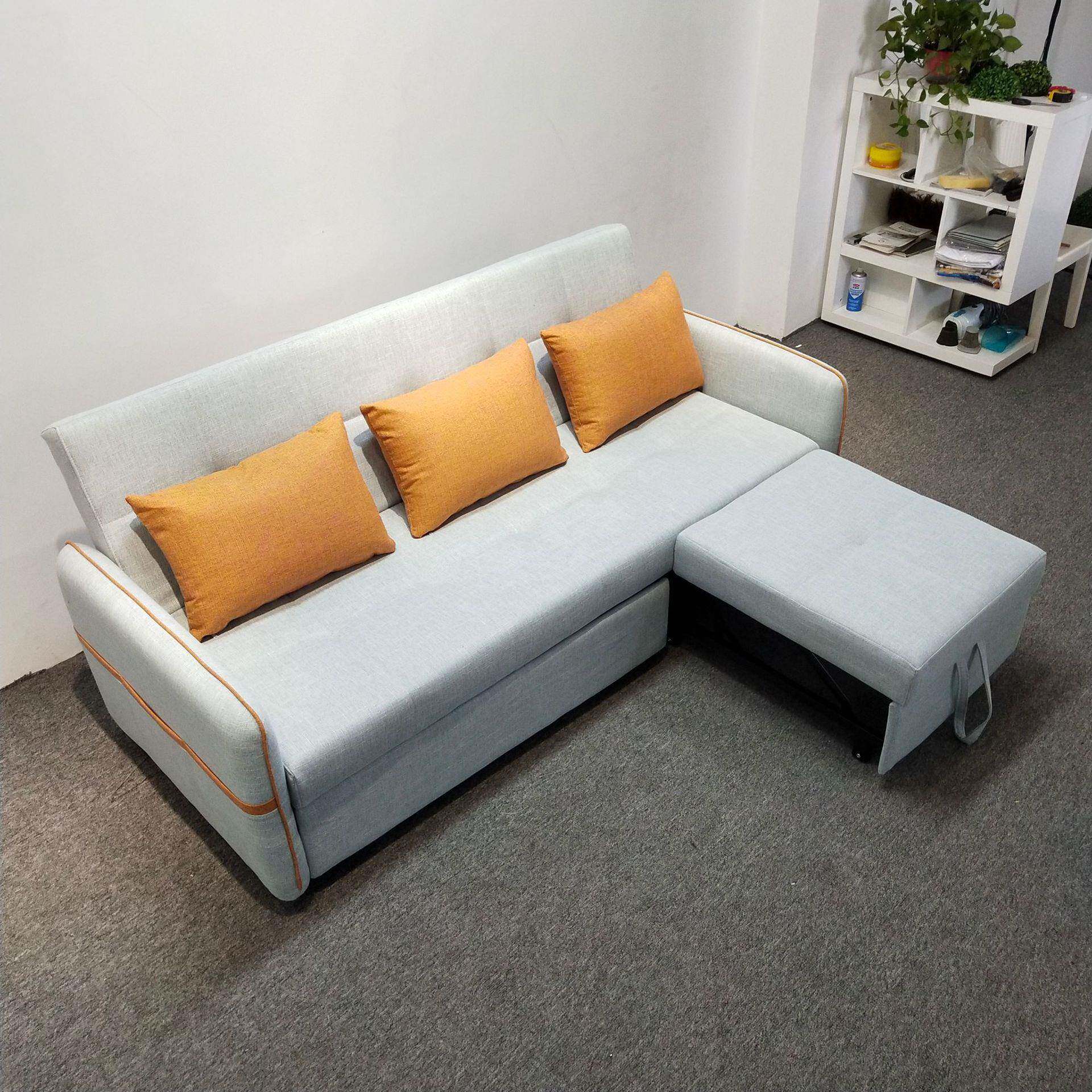 折叠沙发发多店床坐卧两用功能客厅7257酒小户型三人位可拆洗布艺