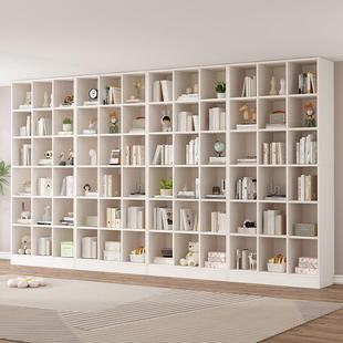 自书架落地置物物高MHD2米4书架柜家用一体整墙到顶客厅储柜由组