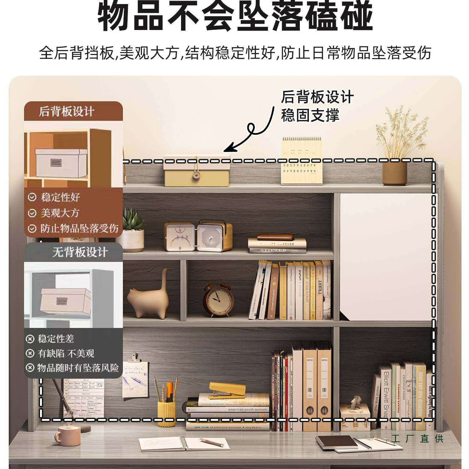 书桌2WCV家用学生书架书柜一体桌台中初生写字式电脑桌205新款学,包装,电子元器件包装,淘宝优惠券,粉丝福利购,淘宝优惠卷