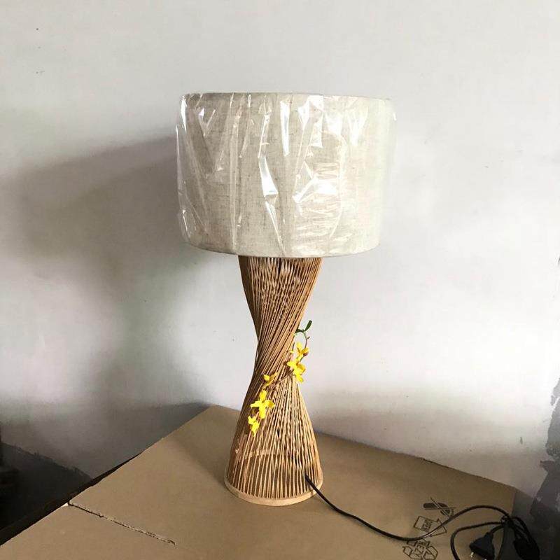 日式店茶室艺编织鸟巢吊灯罩竹藤丝YE471小蛮腰吊灯台灯布艺灯1饭