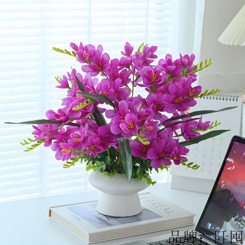 仿真花假花轻花艺盆摆件客厅装饰品摆设HOS高端餐边柜奢摆餐桌花