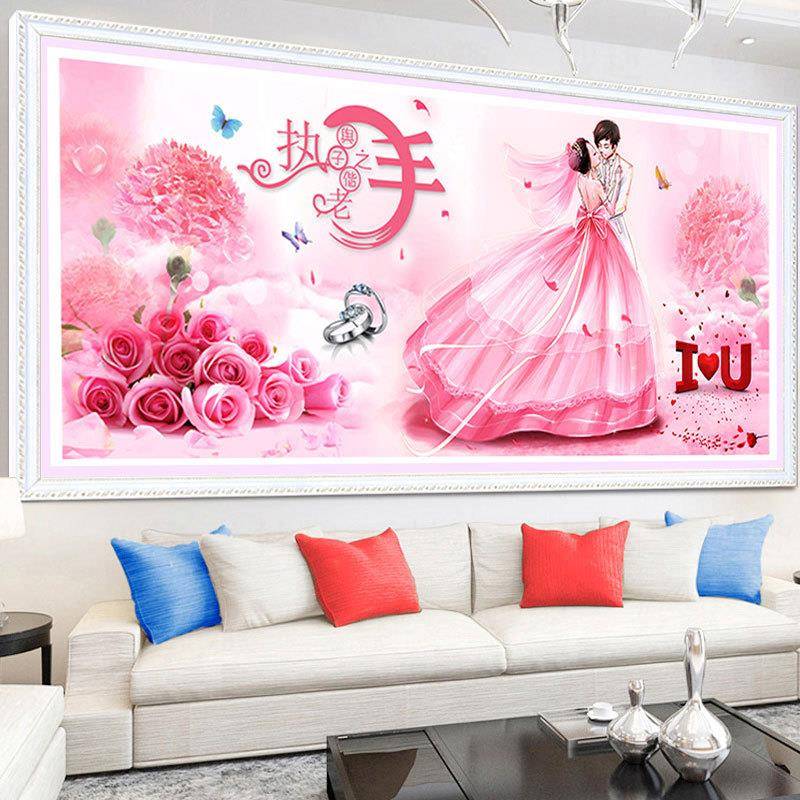 2025年新秀款5CKKd钻石画满钻持5子贴之手结婚点砖水晶十字绣202