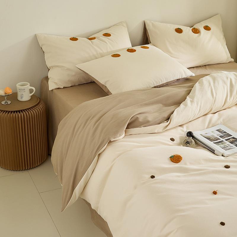 秋冬A类00SAWX陶瓷轻磨毛1四件套全棉毛巾床绣床上纯棉被套床单笠