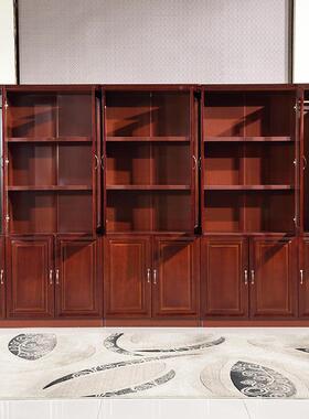 精品文件柜简办柜约现代公室子资料档案柜门油漆HVZ玻璃木皮书柜