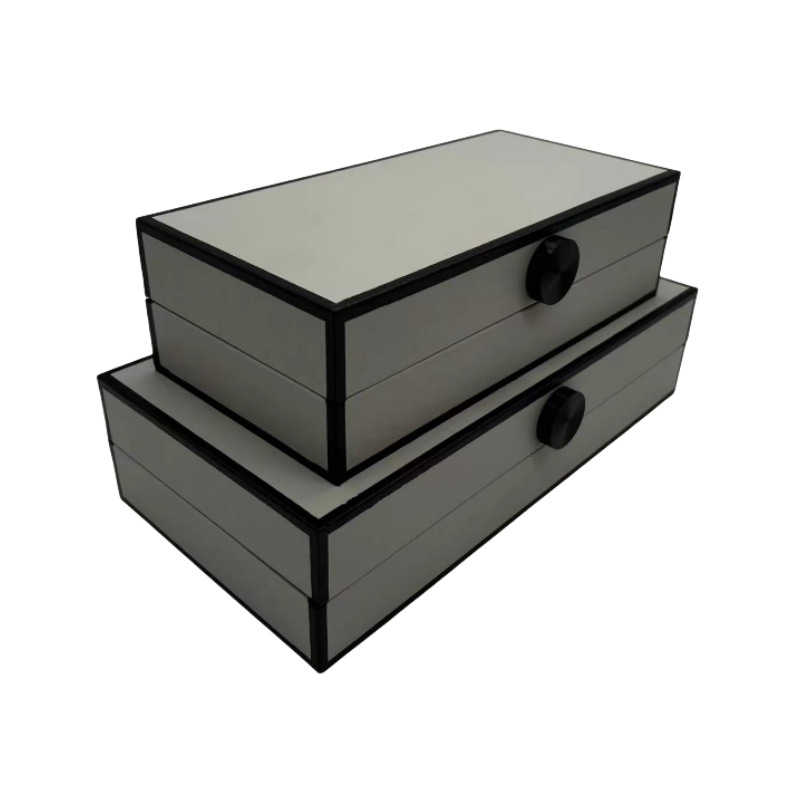 现代简约软装样板房收纳盒衣帽间皮质家居摆件样板间玄关酒店会所