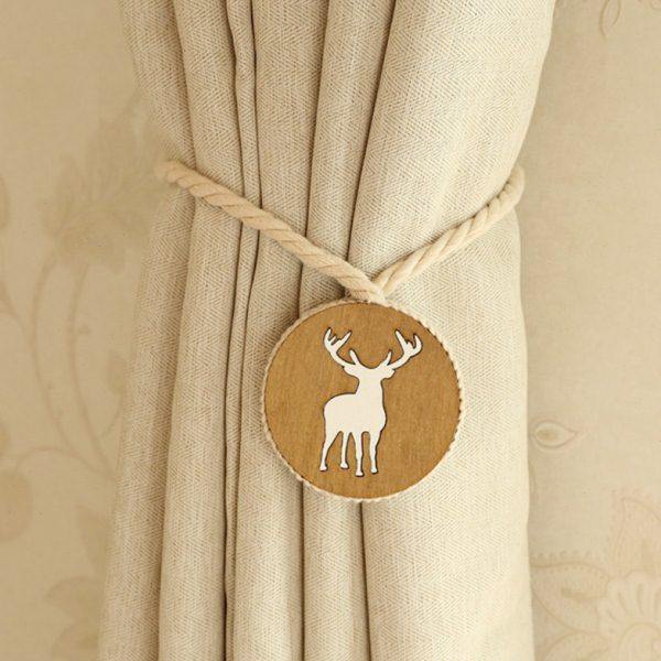 新款创意可爱田园现代简约麋鹿梅花鹿磁铁窗帘扣窗帘绑带