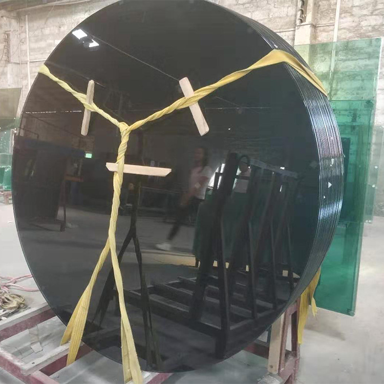 厂家生产茶色桌面钢化玻璃 精磨边圆形钢化玻璃桌面茶几圆台面板