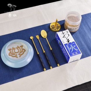 李杜黑檀砂金色三件套香灰香铲香勺灰压灰押香道用品打拓香篆工具