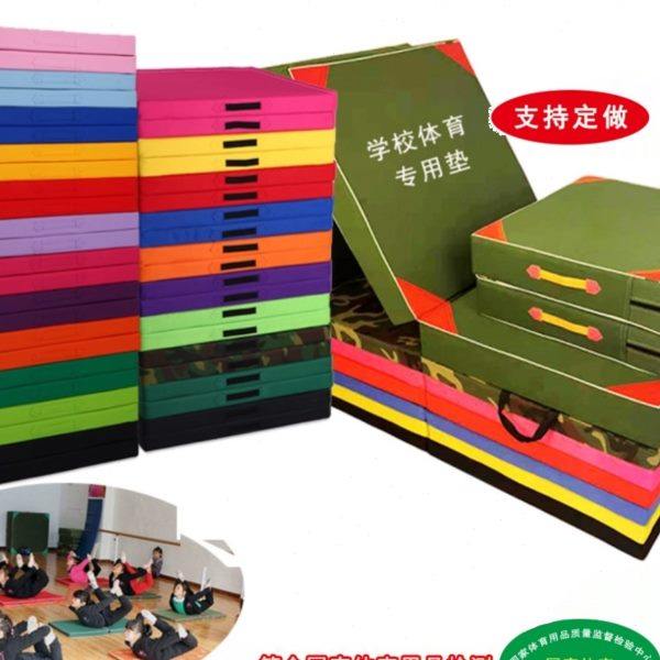 牛津布折叠体操垫帆布运动垫 皮革舞蹈垫2折叠健身垫仰卧起坐垫子