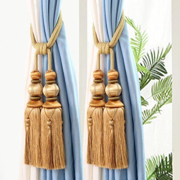 欧式窗帘扣绑带系带捆绑绳子一对流苏挂球简约现代扎带扎束带客厅,居家布艺,窗帘绑带,淘宝优惠券,粉丝福利购,淘宝优惠卷