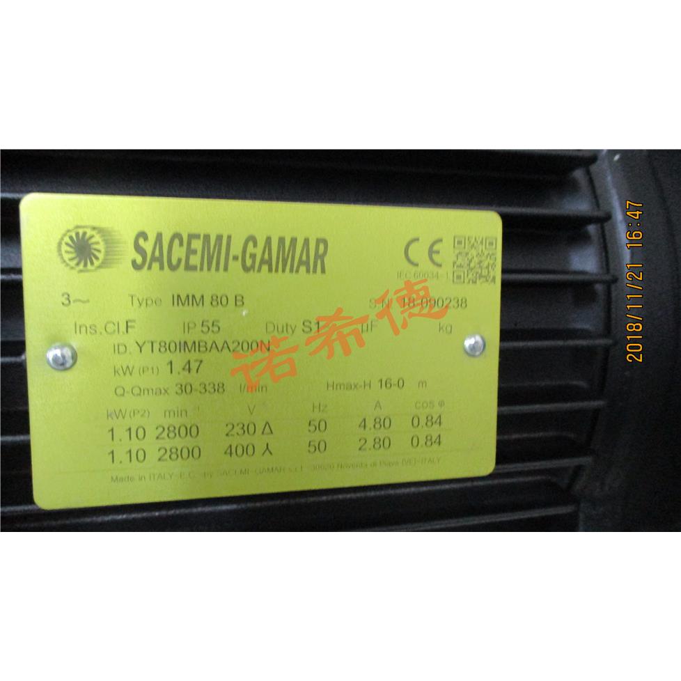 供应SACEMI，萨米克，冷却泵，机械密封，电机XSH-10L/R6AA1864