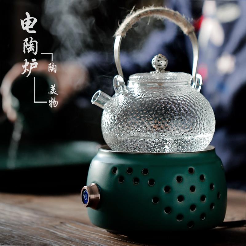 复古绿全自动煮茶器小型电陶炉耐热玻璃烧水壶普洱煮茶壶家用茶具