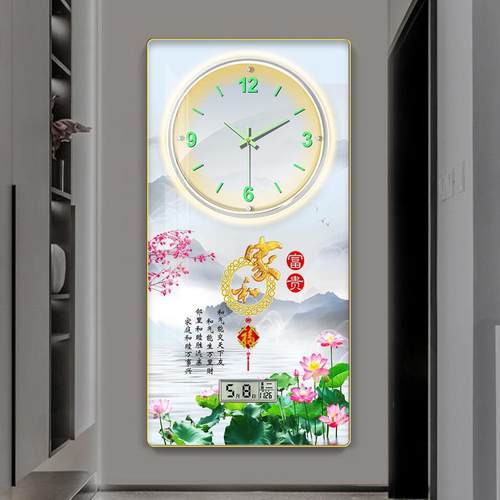 现代简约装饰画挂钟玄关装饰画钟表客厅走廊过道墙画挂钟网红钟