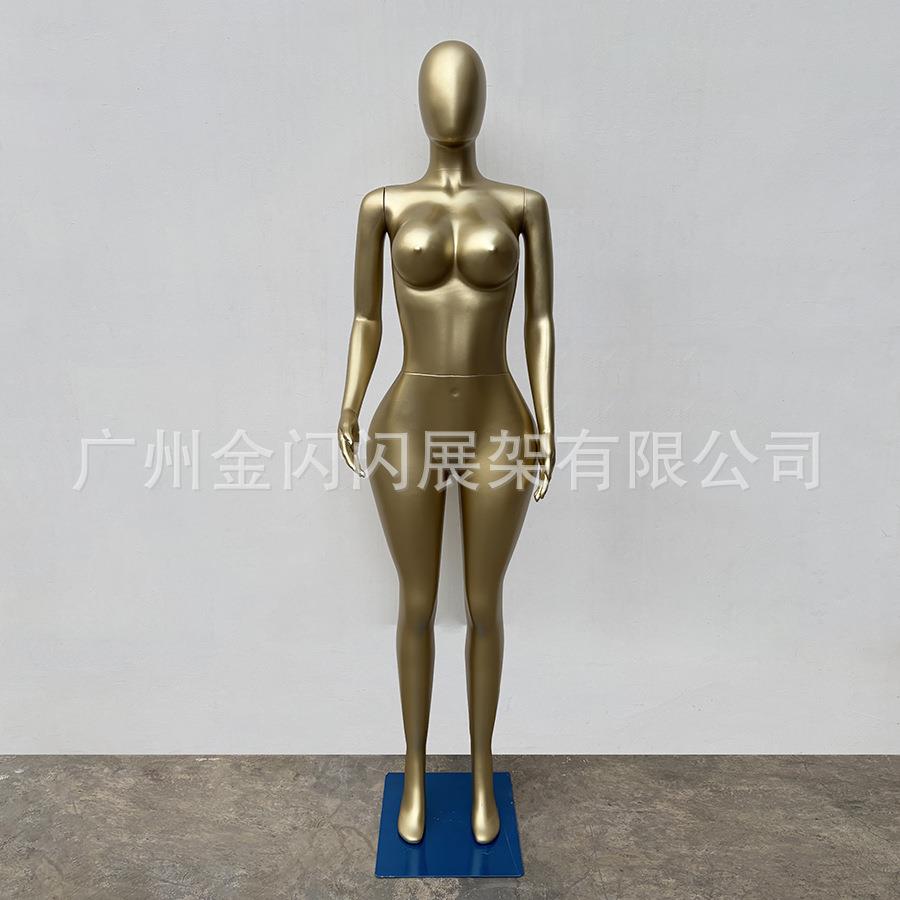 MinaBBL大码服装哑光金色女模特非洲大屁股大胸全身服装橱窗模特