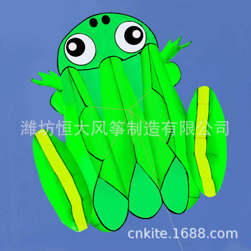 潍坊风筝大软体卡通动物风筝，大青蛙软体，无骨架成人儿童风筝