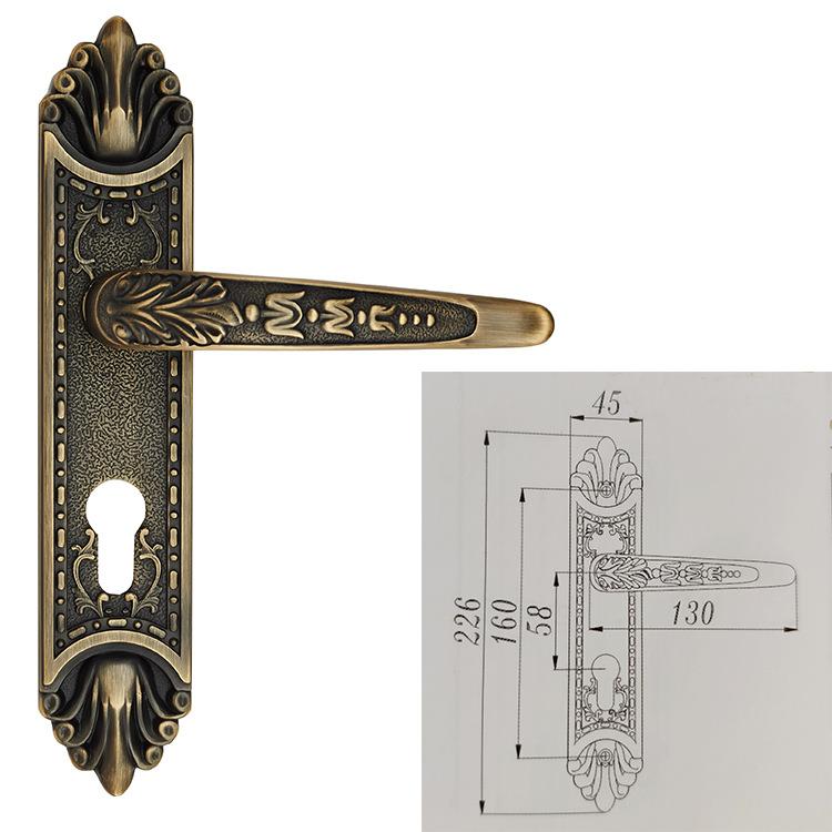 静音分体铜锁门锁全铜实心青古PVD金色北欧房门锁卧室门锁磁吸锁