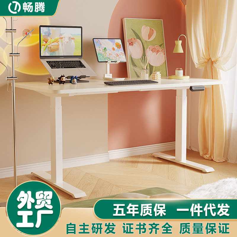 畅腾电动升降桌 升降电脑桌升降办公桌单人升降桌双电机升降桌腿