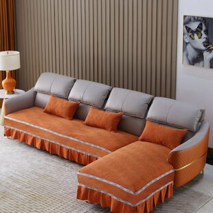 定制现代简约纯色沙发坐垫套防滑薄款四季通用沙发垫全包盖罩异型