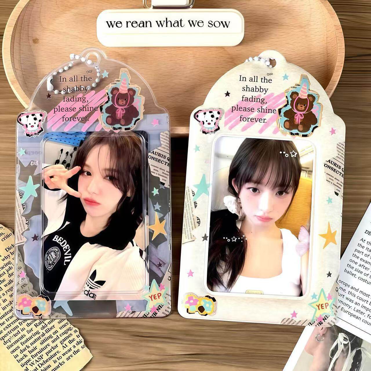 原创复古小熊pvc卡套追星爱豆3寸