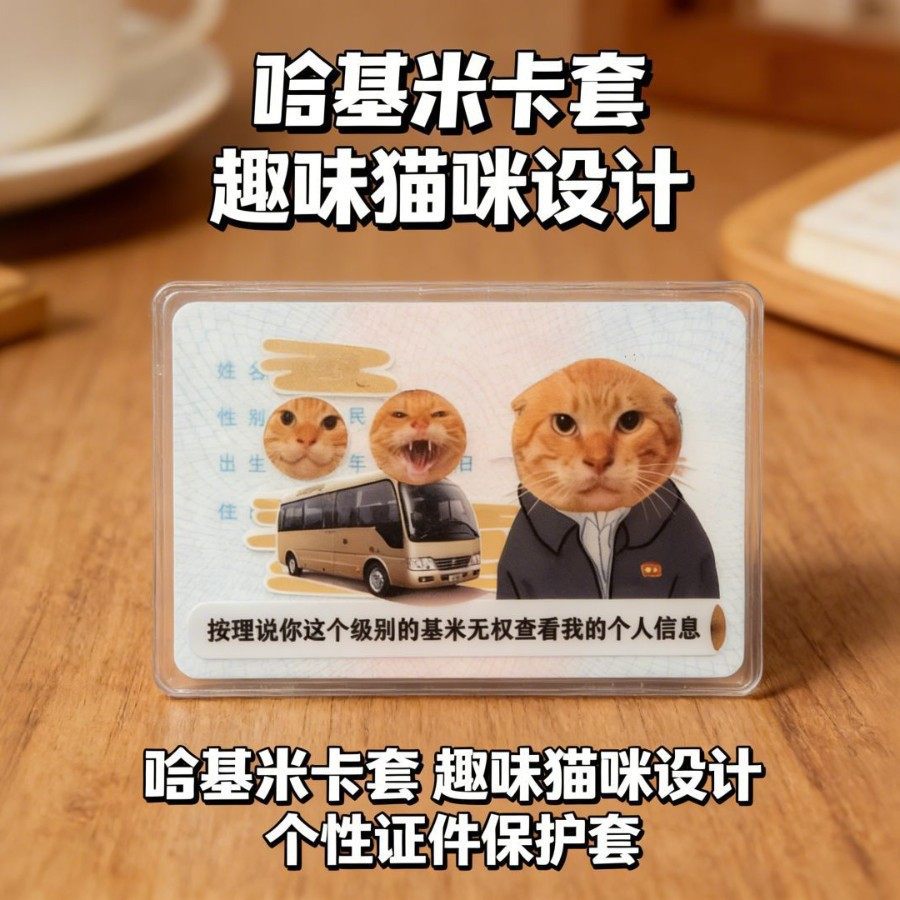 搞笑哈基米换脸身份证圆头耄耋抽象身份证卡套保护套搞怪收纳透明,收纳整理,卡套,淘宝优惠券,粉丝福利购,淘宝优惠卷