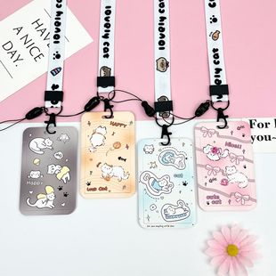 ABS可爱猫咪卡套学生胸牌校牌证件套保护套情侣公交卡保护壳