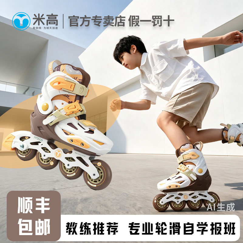 米高儿童专业轮滑鞋自学报班轮滑