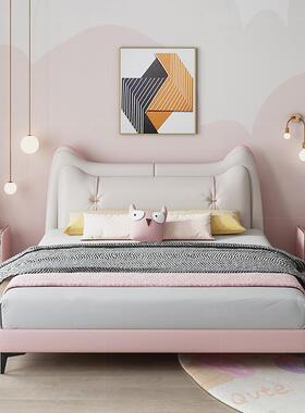 MGCK12改版轻奢极简青少年儿童床真皮床男孩女孩公主床小户型实木