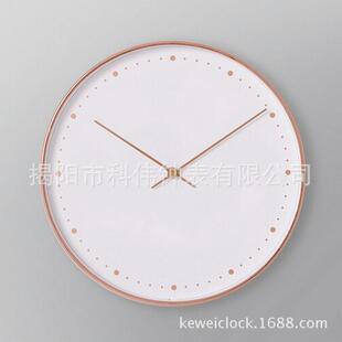 西班牙创意客厅金属挂钟12寸静音时钟欧式简约玻璃钟面时尚挂表