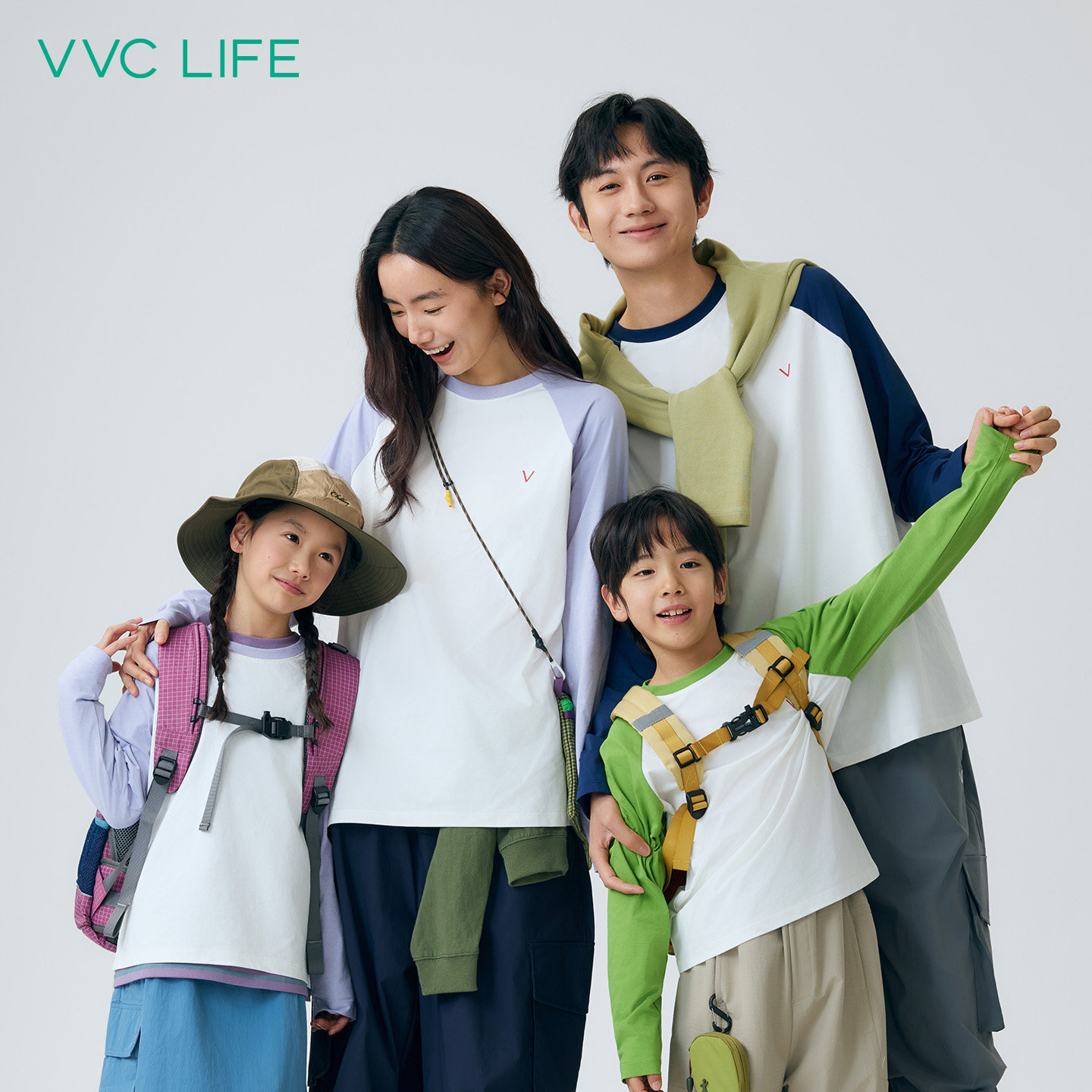 VVC life酷跃撞色长袖T恤亲子款2025年冬季新款户外修身