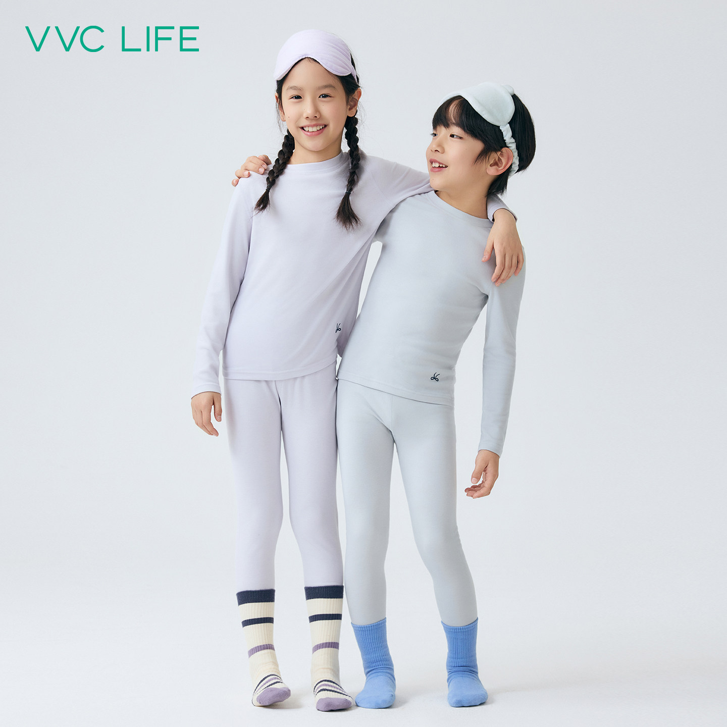 VVC life双面抓绒保暖套装亲子2026年春季百搭内穿上衣裤子俩件套