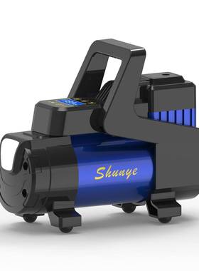 数显款金属车载单缸充气泵12v点烟器插头电动打气机汽车充气泵