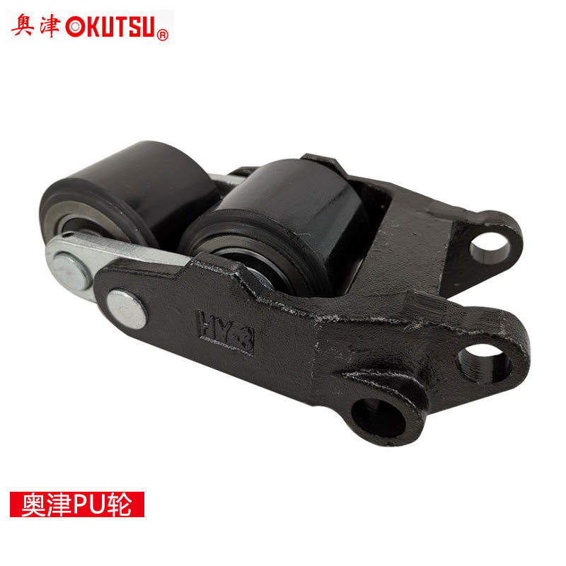 诺力西林奥津配件PU轮手动叉车液压车铲车配件5吨轮架总成尼龙轮