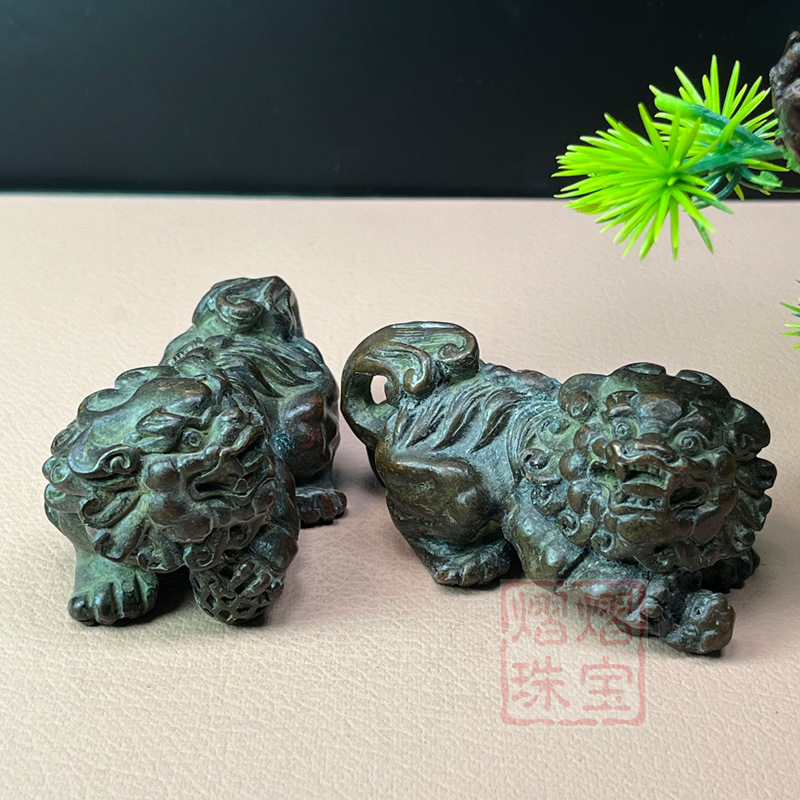 批发仿古古玩铜器古董实心招财貔貅茶宠摆件代发网红直播货源供应