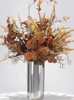 现代轻奢仿真花套装橙色花艺客厅茶几装饰花样板房洽谈桌软装摆件