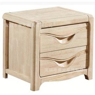 橡木白茬床头柜白坯实木床头柜橡木白胚床边柜储物柜